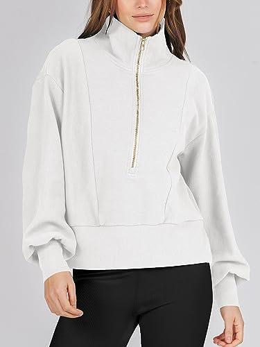 -50% off,Elevate Your Style with ANRABESS Women’s Half Zip Cropped Sweatshirt