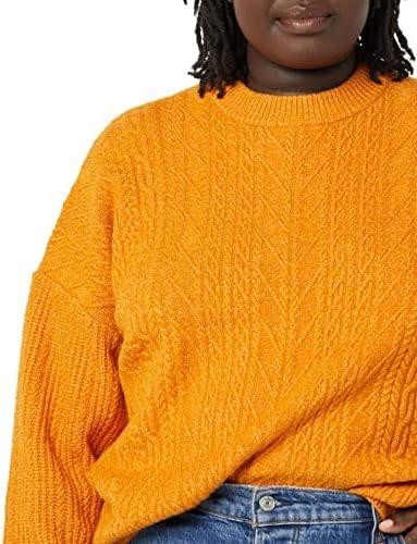 -41% off,Effortless Elegance: Embrace the Chic Comfort of Amazon Essentials Women’s Soft-Touch Modern Cable Crewneck Sweater